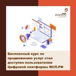 Бесплатный курс по продвижению услуг стал доступен пользователям Цифровой платформы МСП.РФ