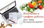РЕЖИМ РАБОТЫ МАУ «МФЦ Бессоновского района» В ПРАЗДНИЧНЫЙ И ПРЕДПРАЗДНИЧНЫЙ ДНИ